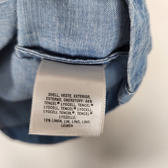 HD in Paris Anthropologie Blue Chambray Swing Top Front Pockets Sz 6 - Picture 5 of 6